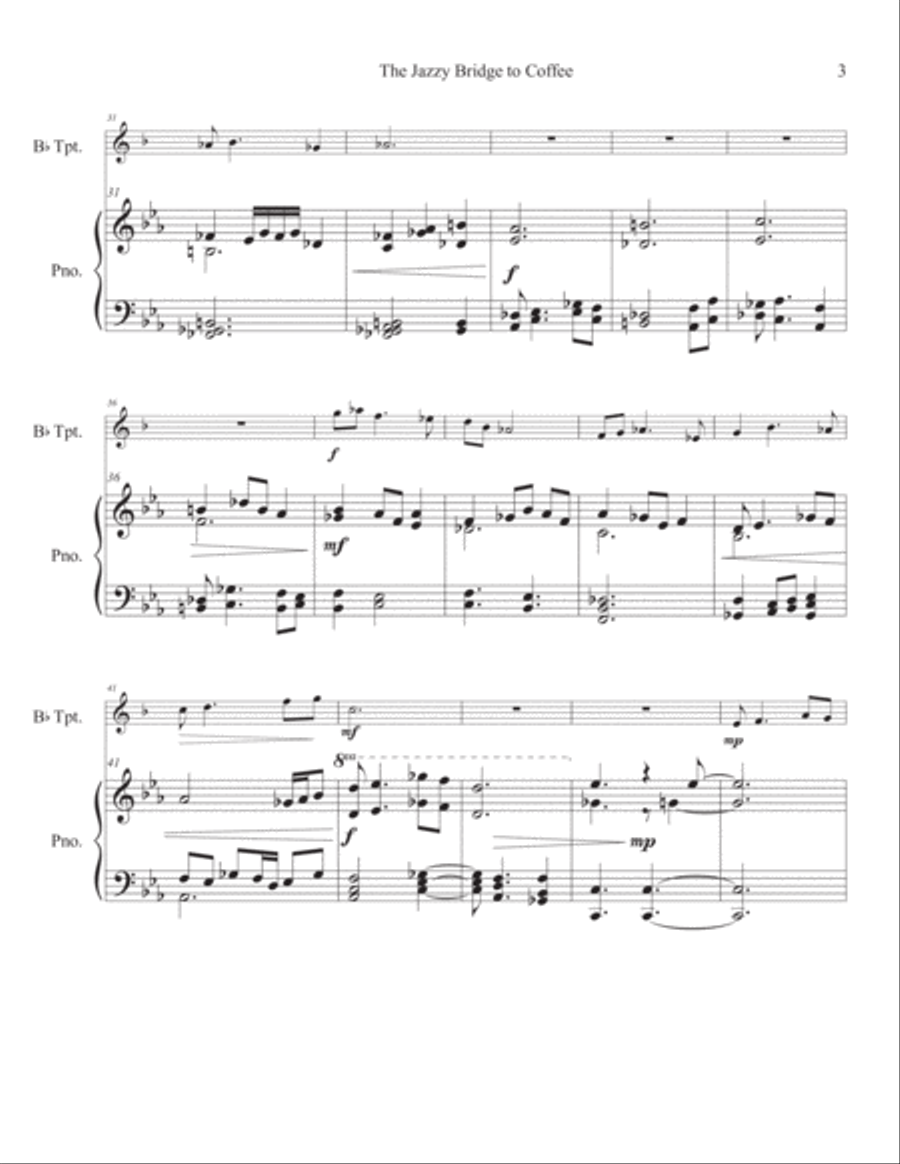 The Jazzy Bridge to Coffee Trumpet Solo scores gallery preview page 3