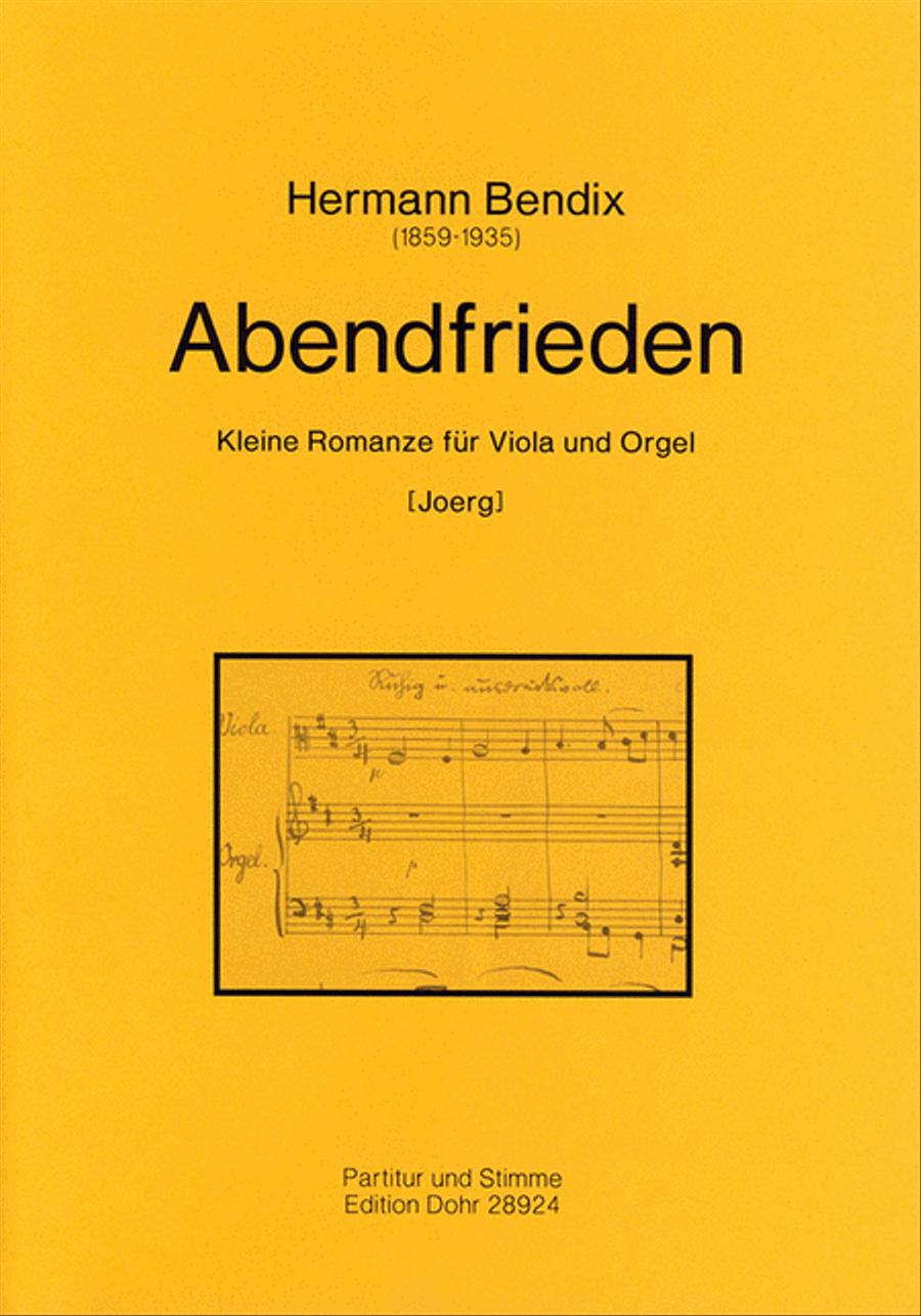Abendfrieden -Kleine Romanze für Viola und Orgel- Viola scores gallery preview page 1