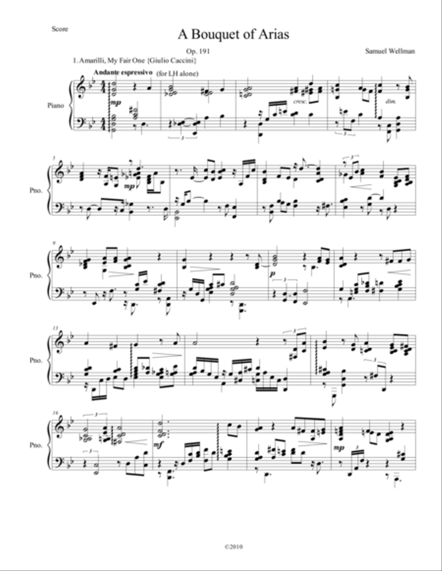 A Bouquet of Arias, Op. 191 Piano Solo scores gallery preview page 1