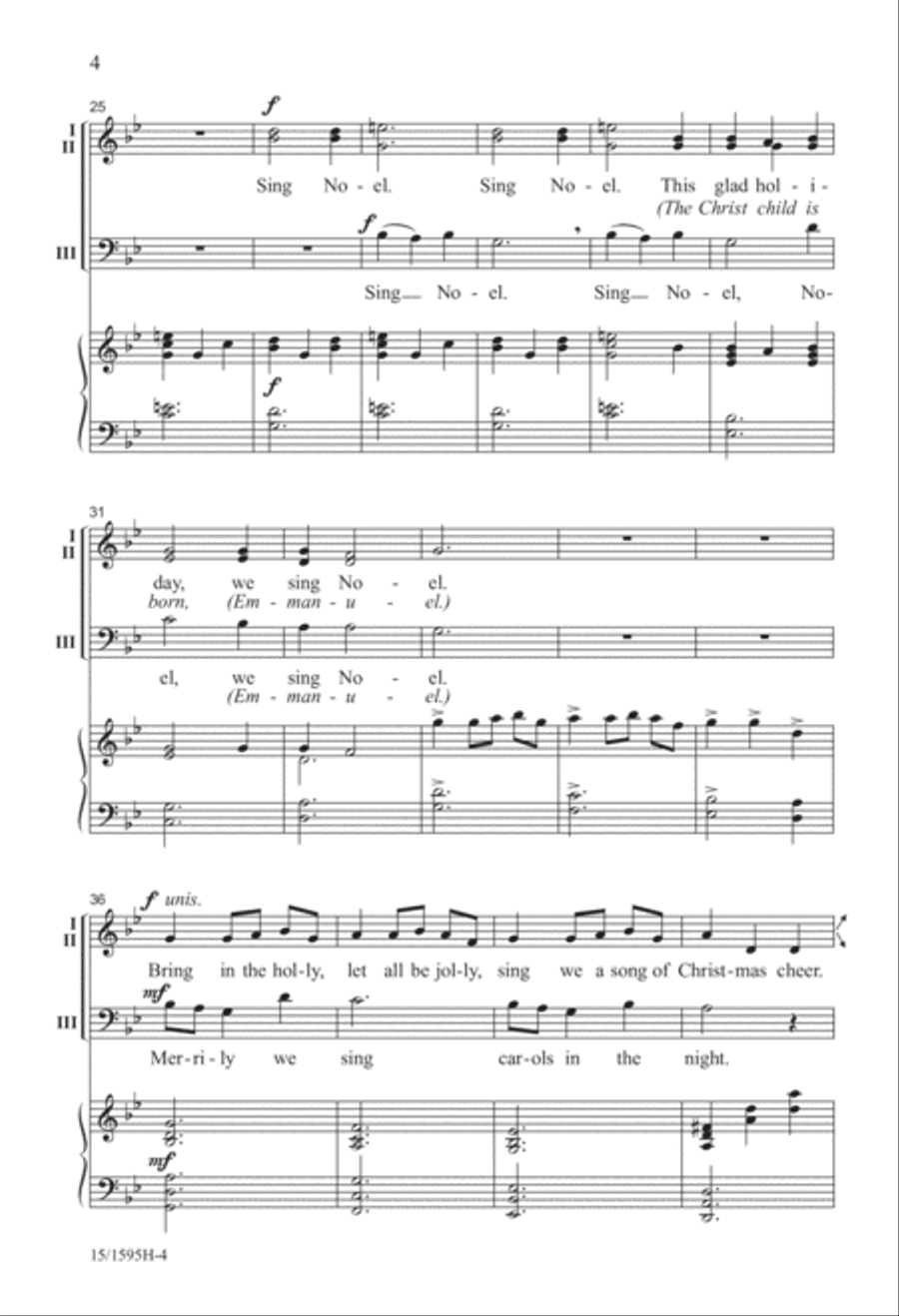Holly Carol - 3-part Mixed/SAB 3-Part scores gallery preview page 5