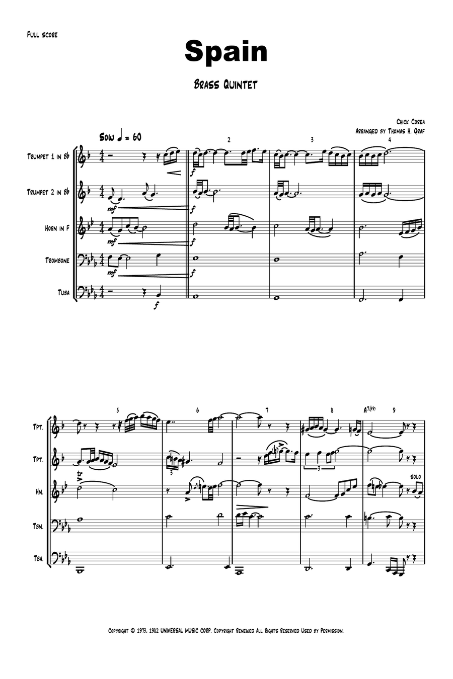 Spain Brass Quintet scores gallery preview page 1