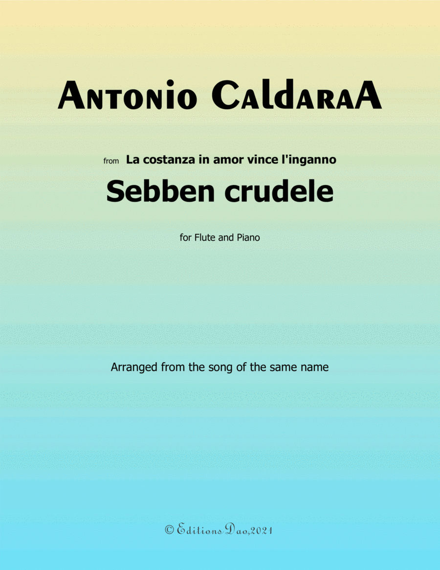 Sebben crudele,by Caldara,for Flute and Piano image number null