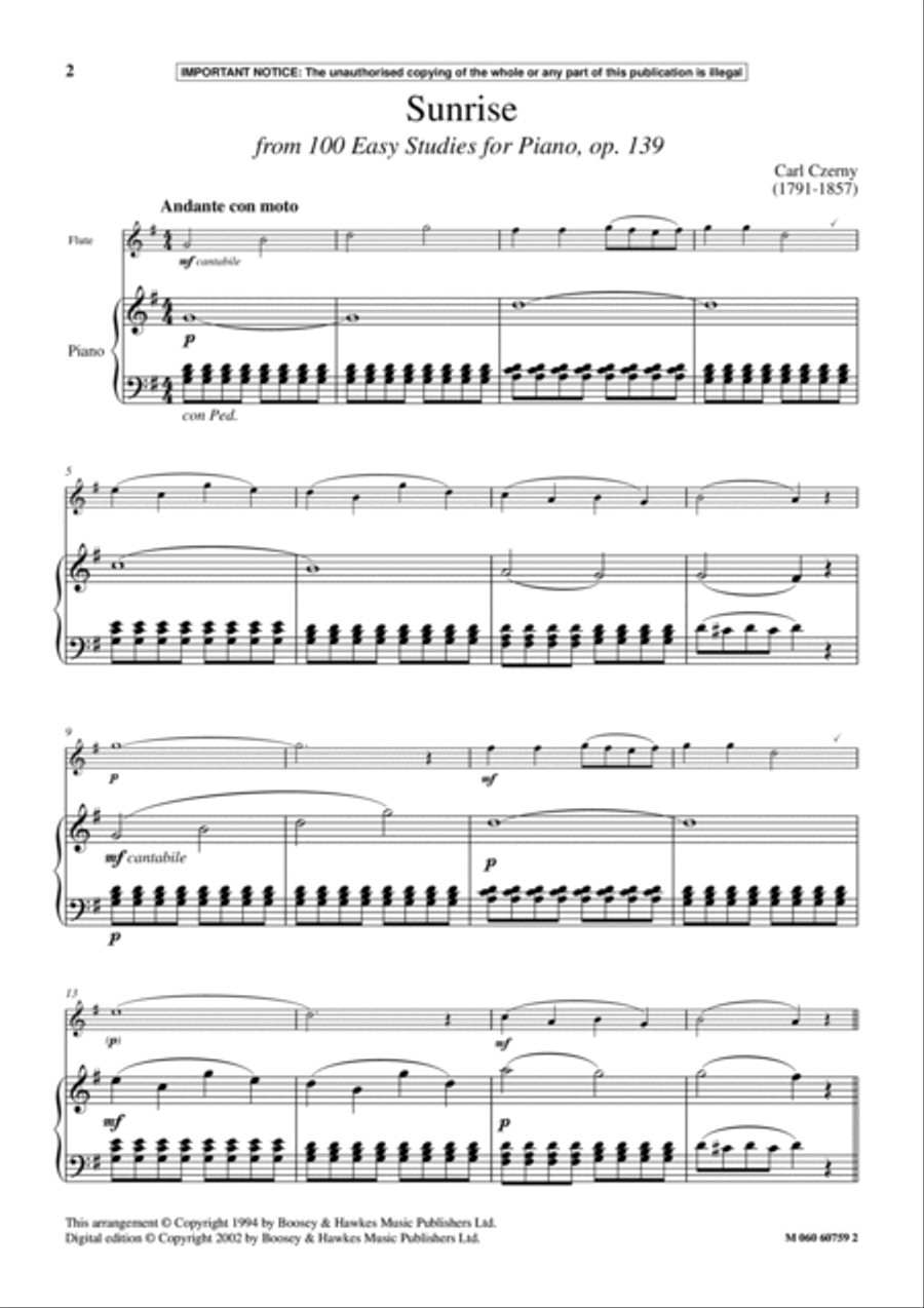 Sunrise (from 100 Easy Studies For Piano, Op. 139) Piano Method scores gallery preview page 2