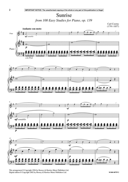 Sunrise (from 100 Easy Studies For Piano, Op. 139)