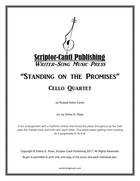 Standing on the Promises - Cello Quartet image number null