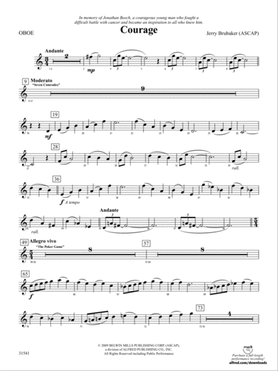 Courage: Oboe Full Orchestra scores gallery preview page 1
