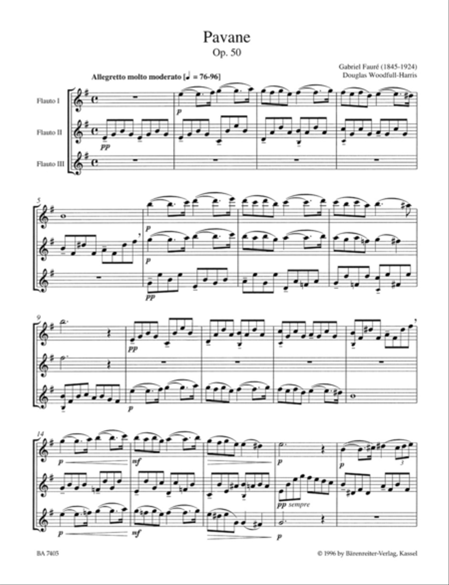 Pavane for three Flutes Flute Trio scores gallery preview page 2