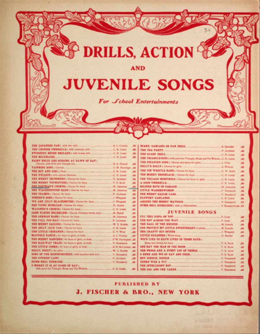 Drills, Action and Juvenile Songs for School Entertainments. The Postman's Chorus Choir scores gallery preview page 1