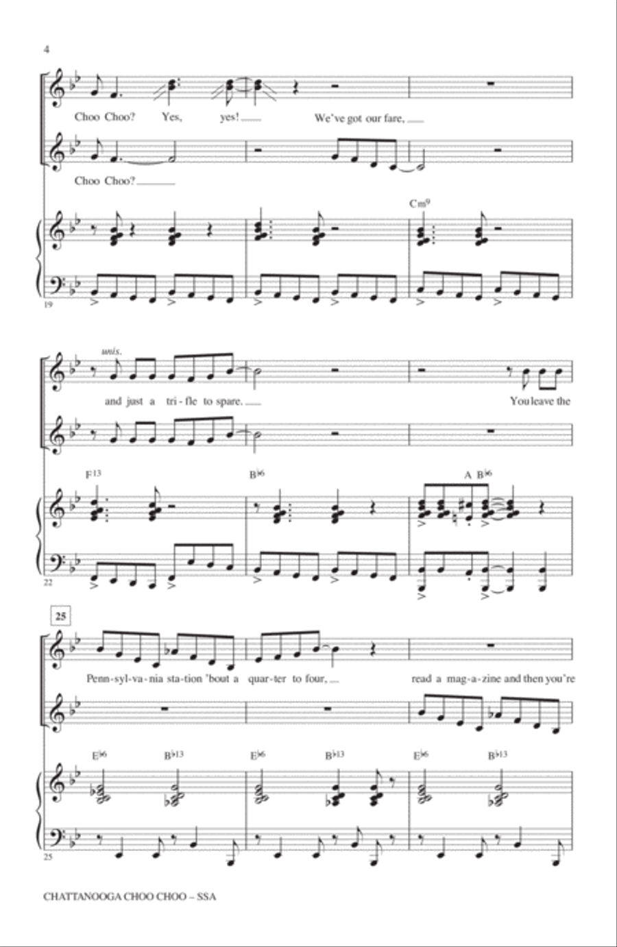 Chattanooga Choo Choo Chattanooga Choo Choo SSA scores gallery preview page 3
