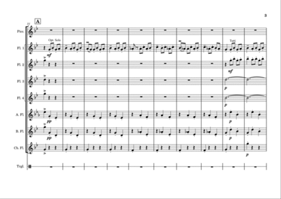 Danse Macabre for Flute Choir Flute Choir scores gallery preview page 3
