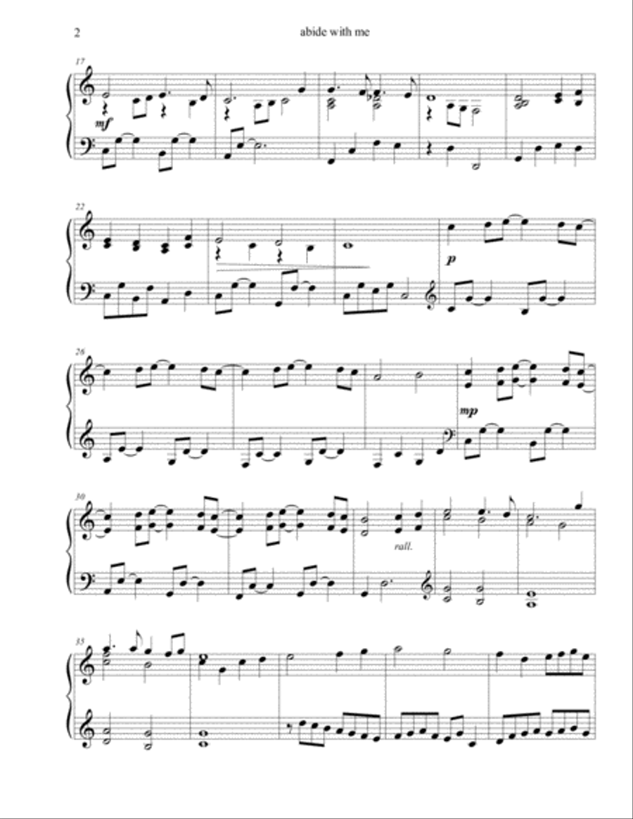 Abide with Me Piano Solo scores gallery preview page 2