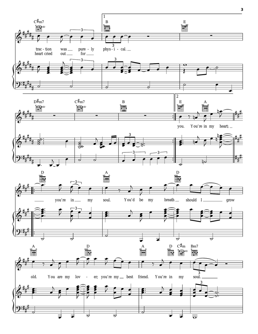 You're In My Heart Piano, Vocal, Guitar scores gallery preview page 3