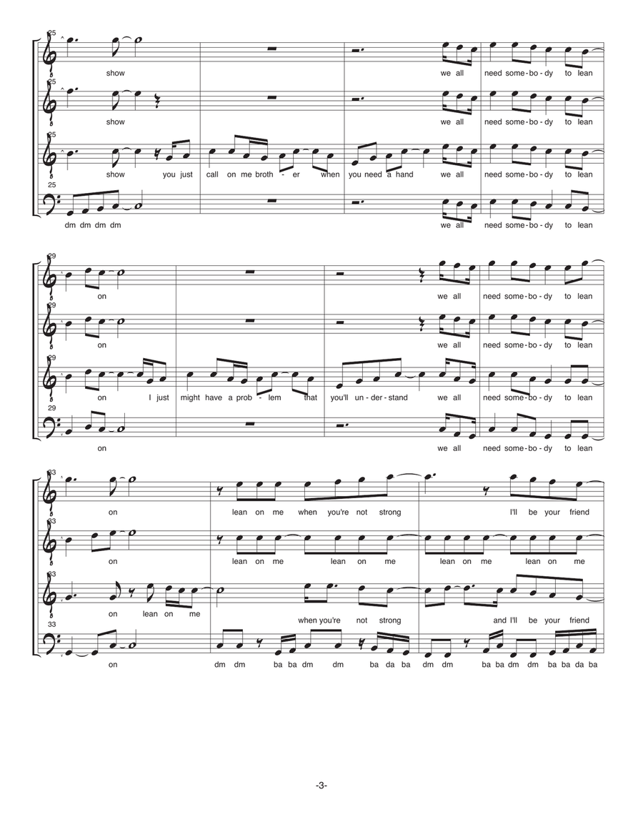 Lean On Me TTBB scores gallery preview page 3