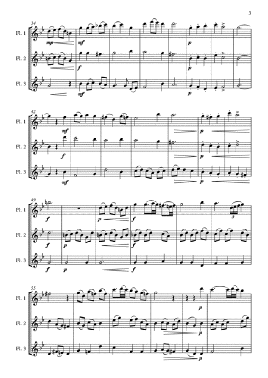 Coventry Carol for Flute Trio Flute Trio scores gallery preview page 3