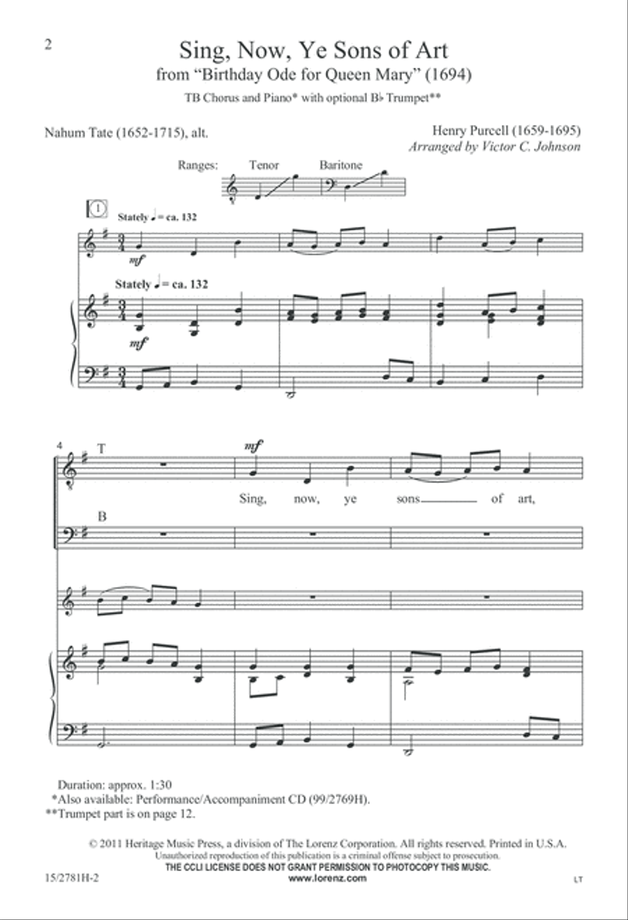 Sing, Now, Ye Sons of Art TB scores gallery preview page 3