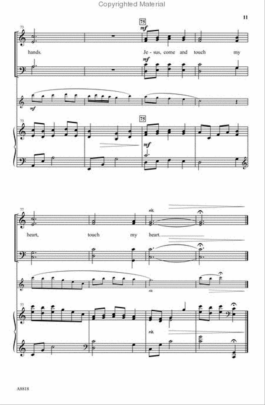 Jesus, Touch My Heart 4-Part scores gallery preview page 4