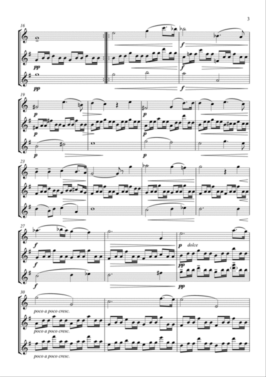 A. Dvořák: I Cavatina (from Drobnosti, op.75a) for Saxophone Trio Woodwind Trio scores gallery preview page 3