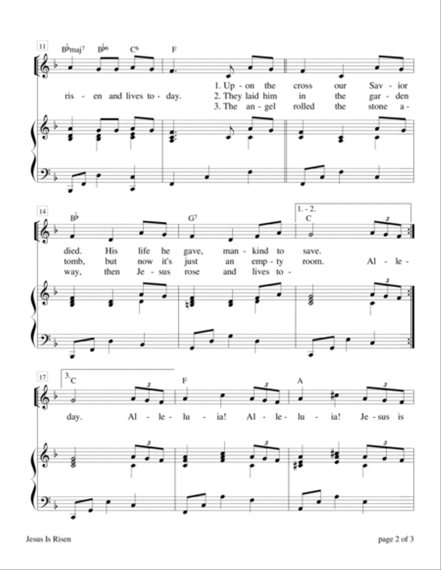 Jesus Is Risen Piano, Vocal, Guitar scores gallery preview page 2
