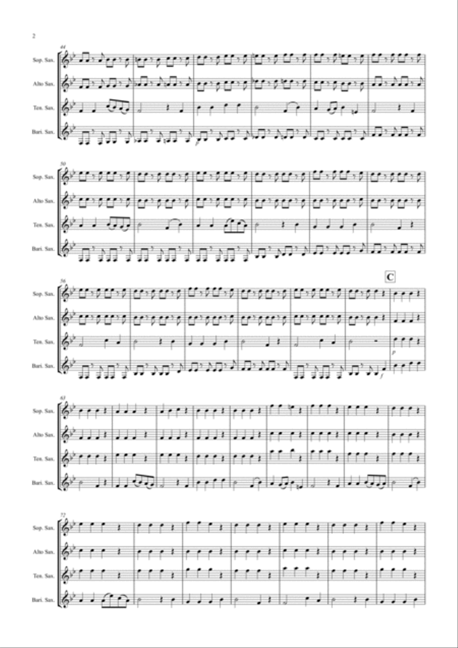 The Trout (4th movement) for Saxophone Quartet Saxophone Quartet scores gallery preview page 2