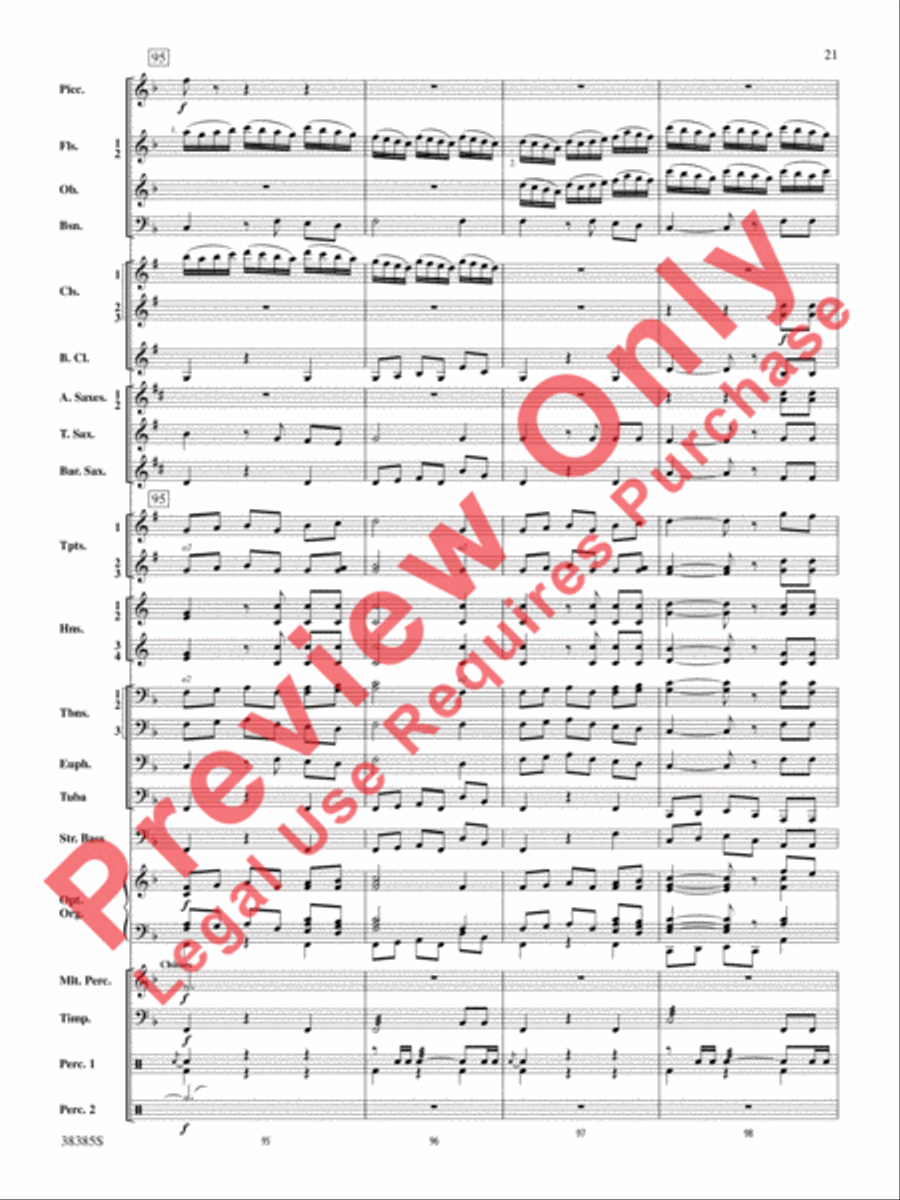 Fantasia on the Alleluia Hymn Concert Band scores gallery preview page 22