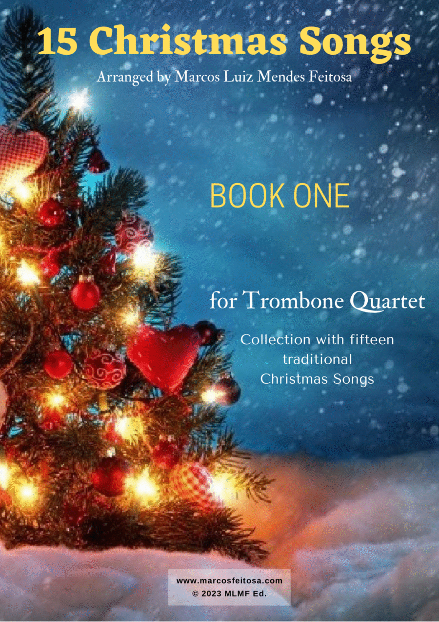 Book cover for 15 Christmas Songs (BOOK 1) - Trombone Quartet