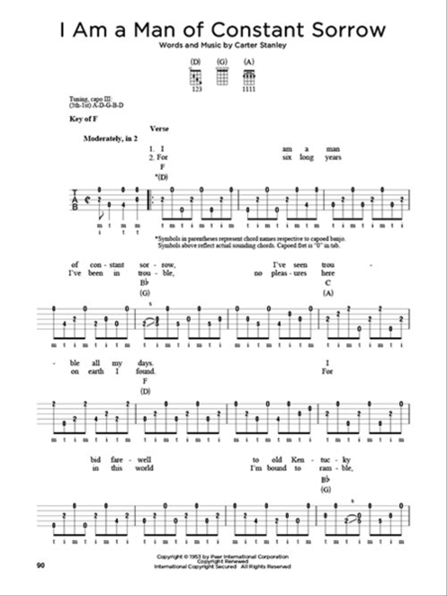 First 50 Songs You Should Play on Banjo Guitar Tablature scores gallery preview page 5