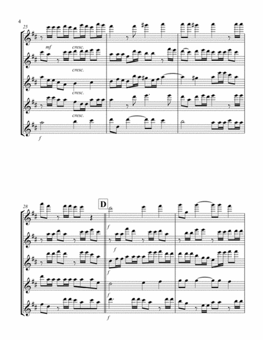 Hallelujah (from "Messiah") (D) (Flute Quintet)