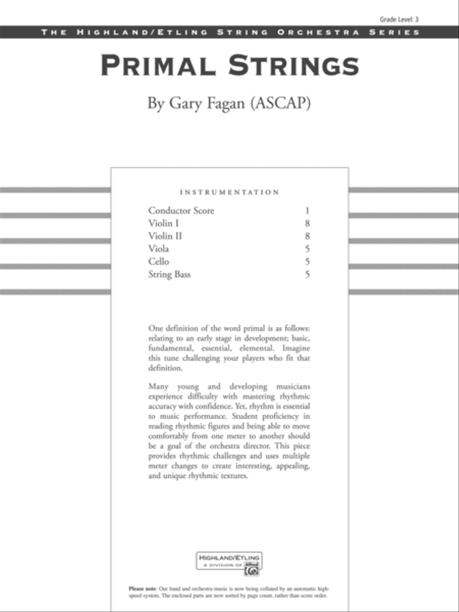 Primal Strings: Score Primal Strings: Score String Orchestra scores gallery preview page 1