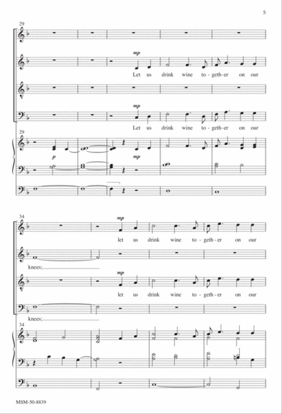 Let Us Break Bread Together 4-Part scores gallery preview page 5