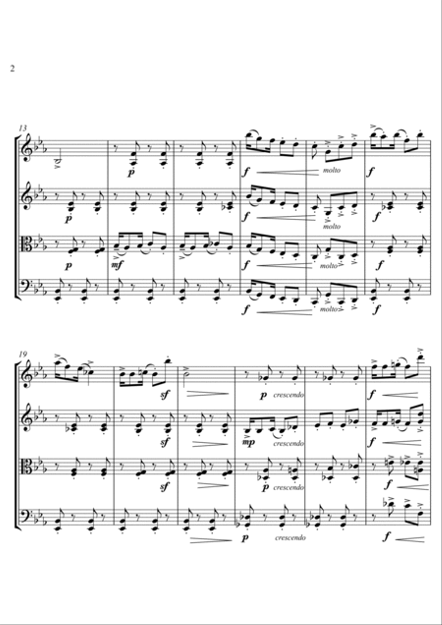 Golliwog's Cake-Walk String Quartet scores gallery preview page 2
