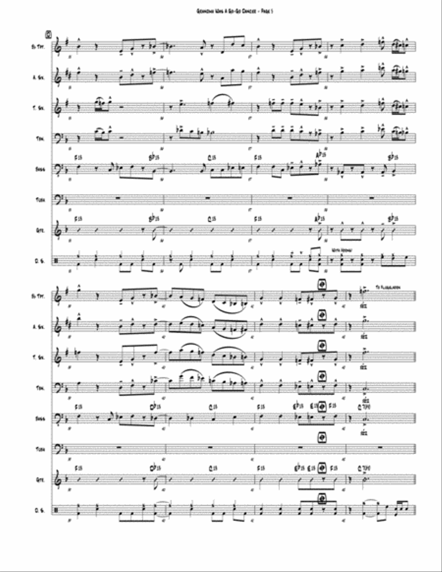 Grandma Was a Go-Go Dancer (septet version / Blowholes) Jazz Ensemble scores gallery preview page 5