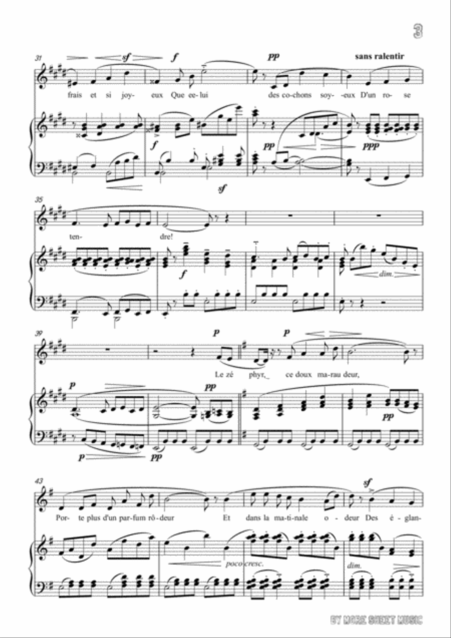 Chabrier-Pastorale des cochons roses in E Major,for voice and piano Voice Solo scores gallery preview page 5