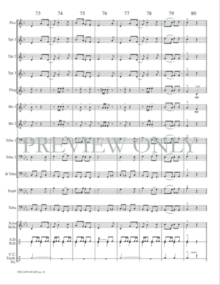 The Lion Heart Small Ensemble scores gallery preview page 12