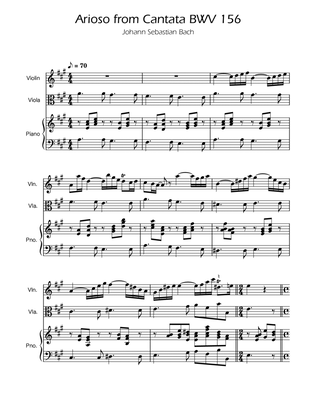 Arioso BWV 156 - Violin and Viola Duet w/ Piano