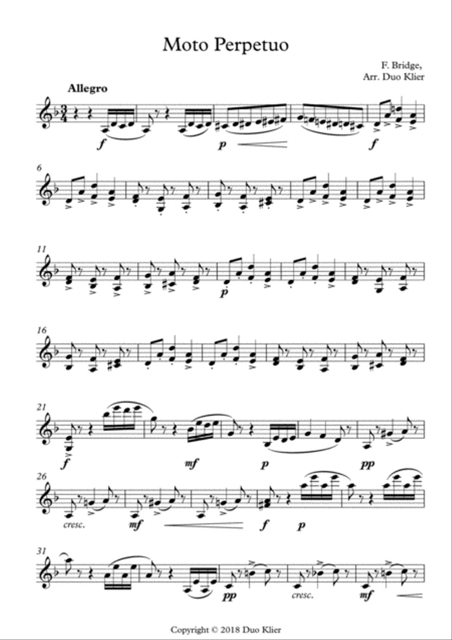 Bridge - Moto Perpetuo, 2nd violin accompaniment Violin Solo scores gallery preview page 2
