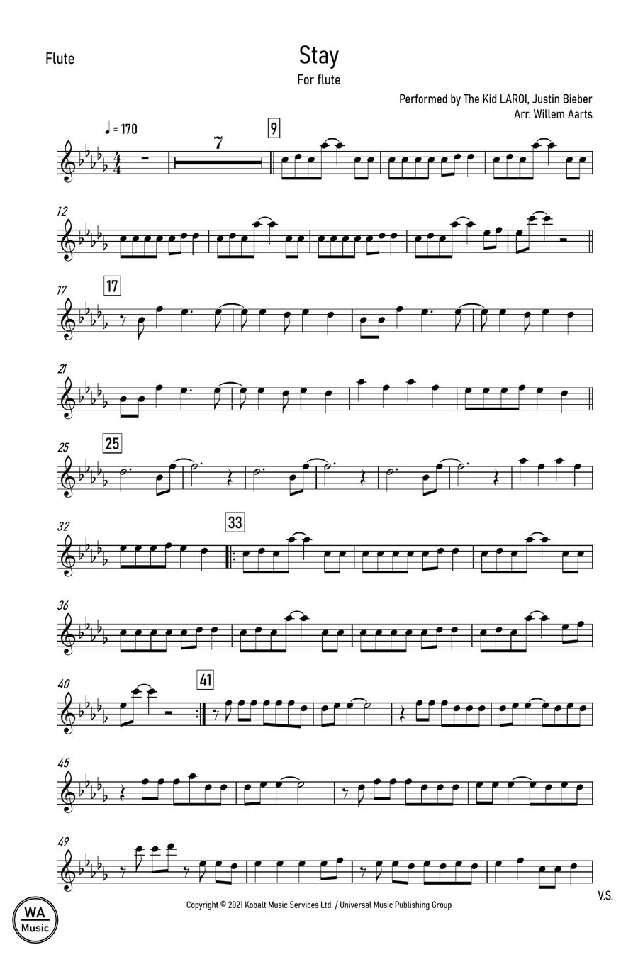 Stay Flute Solo scores gallery preview page 1