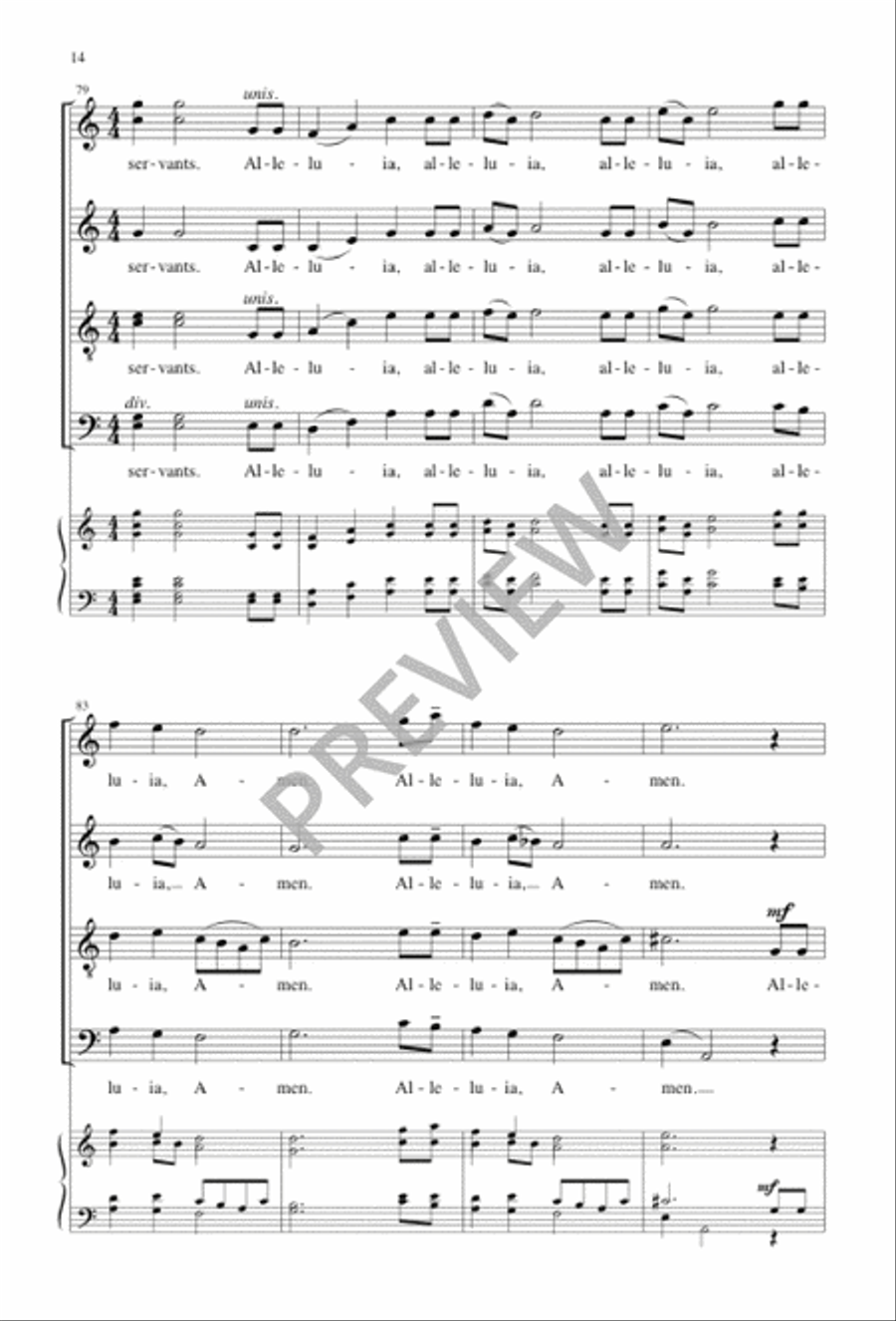 Lord, We Give Thanks to Thee 4-Part scores gallery preview page 14