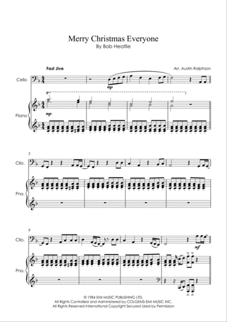 Merry Christmas Everyone Piano scores gallery preview page 3