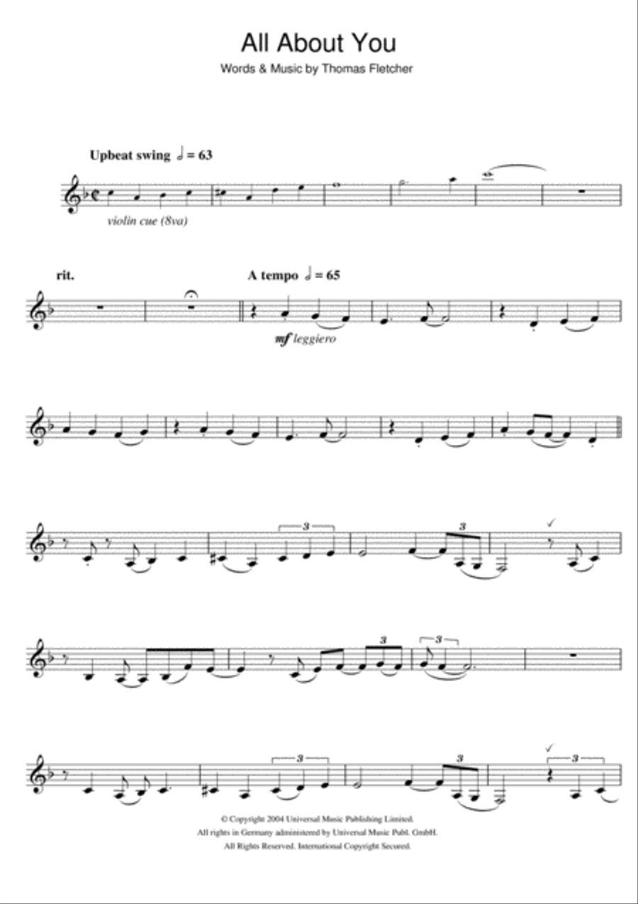 All About You Clarinet Solo scores gallery preview page 1