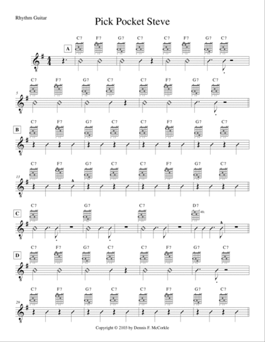 Pick Pocket Steve (for Two Guitars) Guitar scores gallery preview page 3