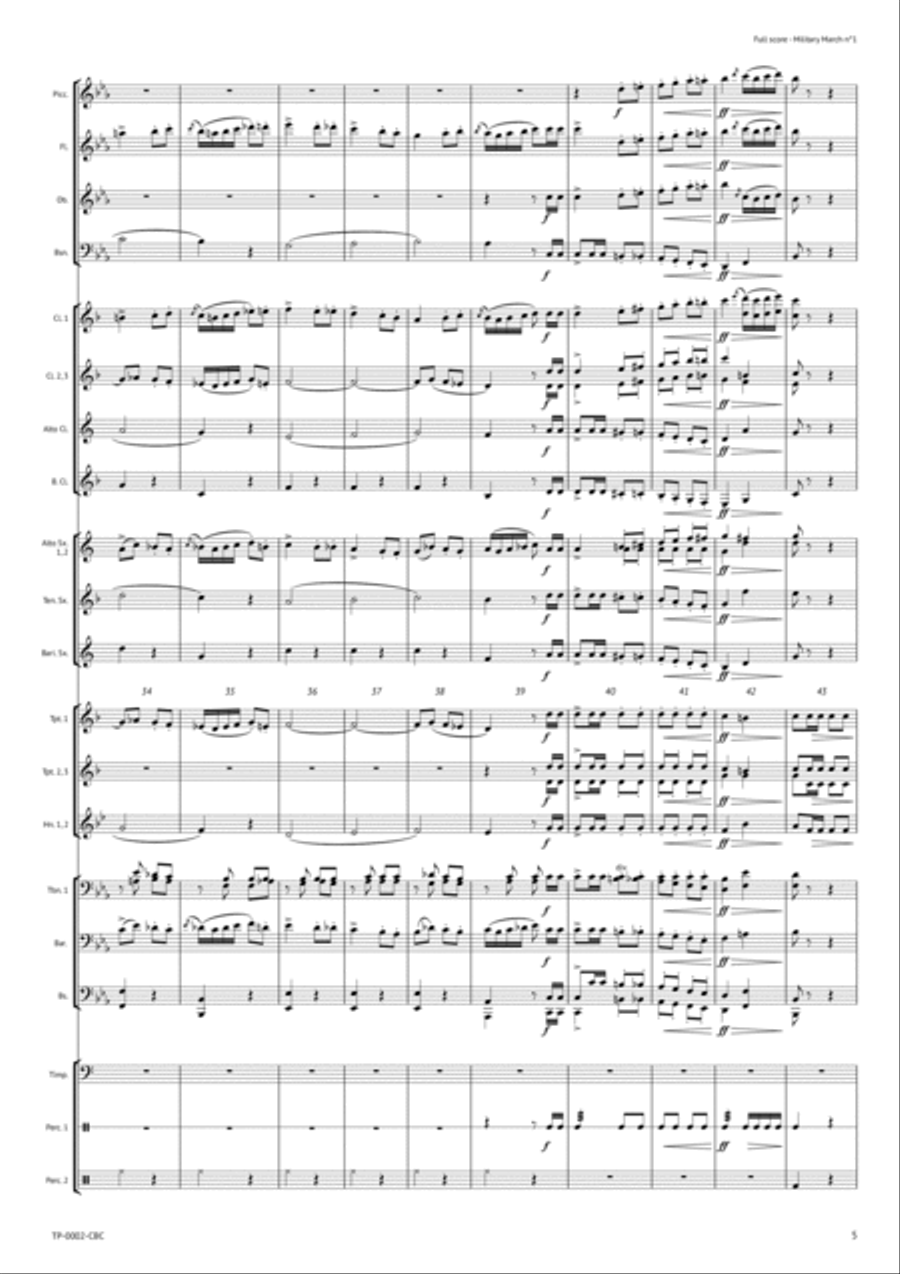 Military March No. 1 Concert Band scores gallery preview page 6