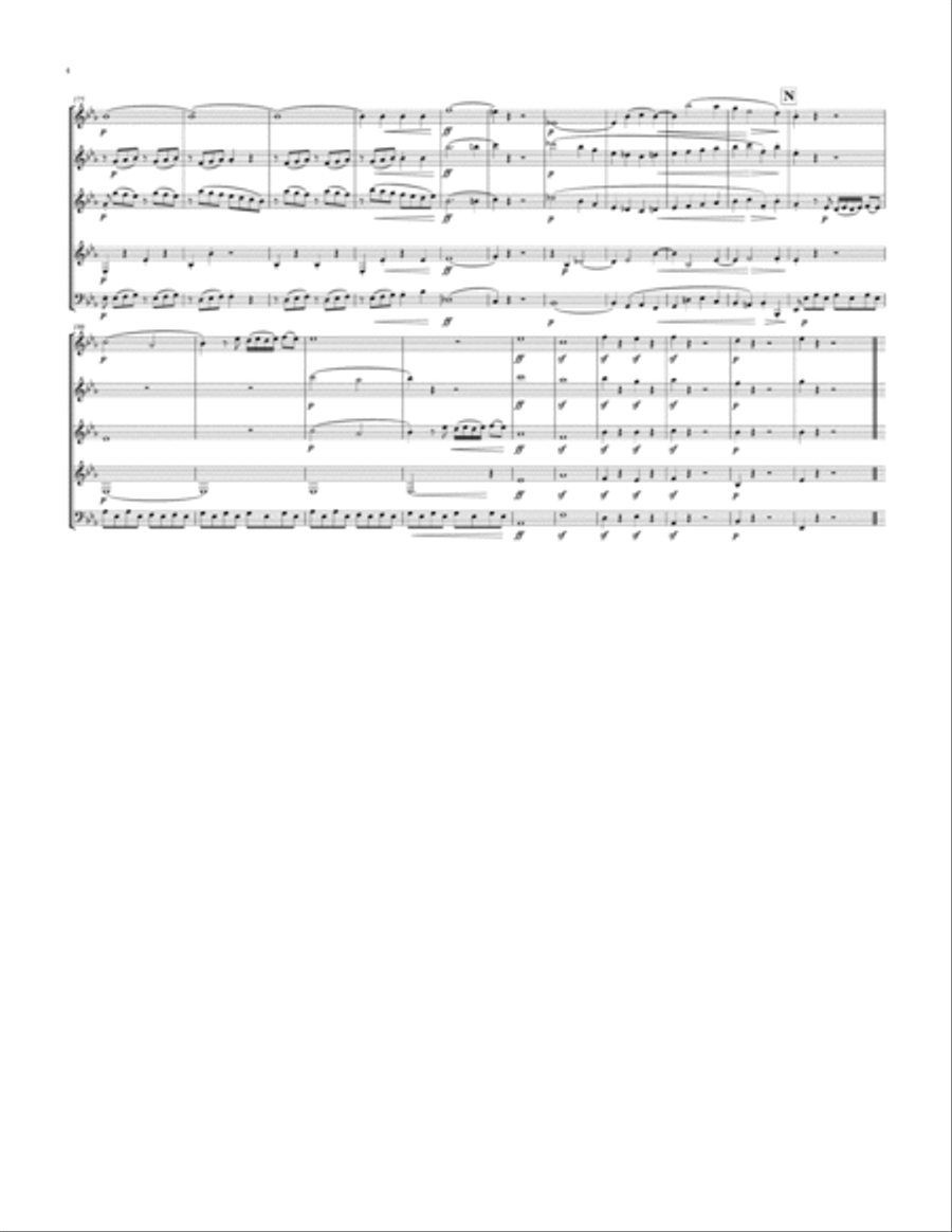 Wind Octet in Eb Major, Op. 103, arranged for Wind Quintet Woodwind Quintet scores gallery preview page 4