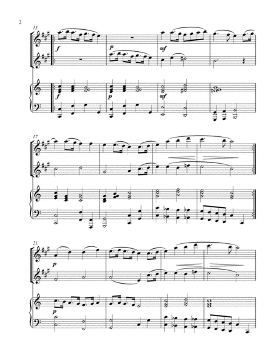 Country Gardens (treble Eb instrument duet) Woodwind Duet scores gallery preview page 3