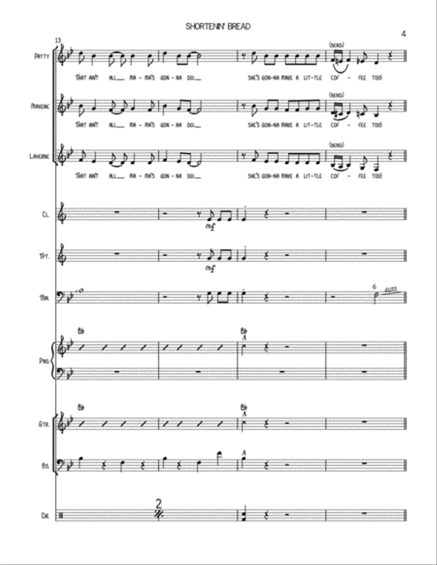 Shortenin' Bread - The Andrews Sisters Jazz Ensemble scores gallery preview page 5