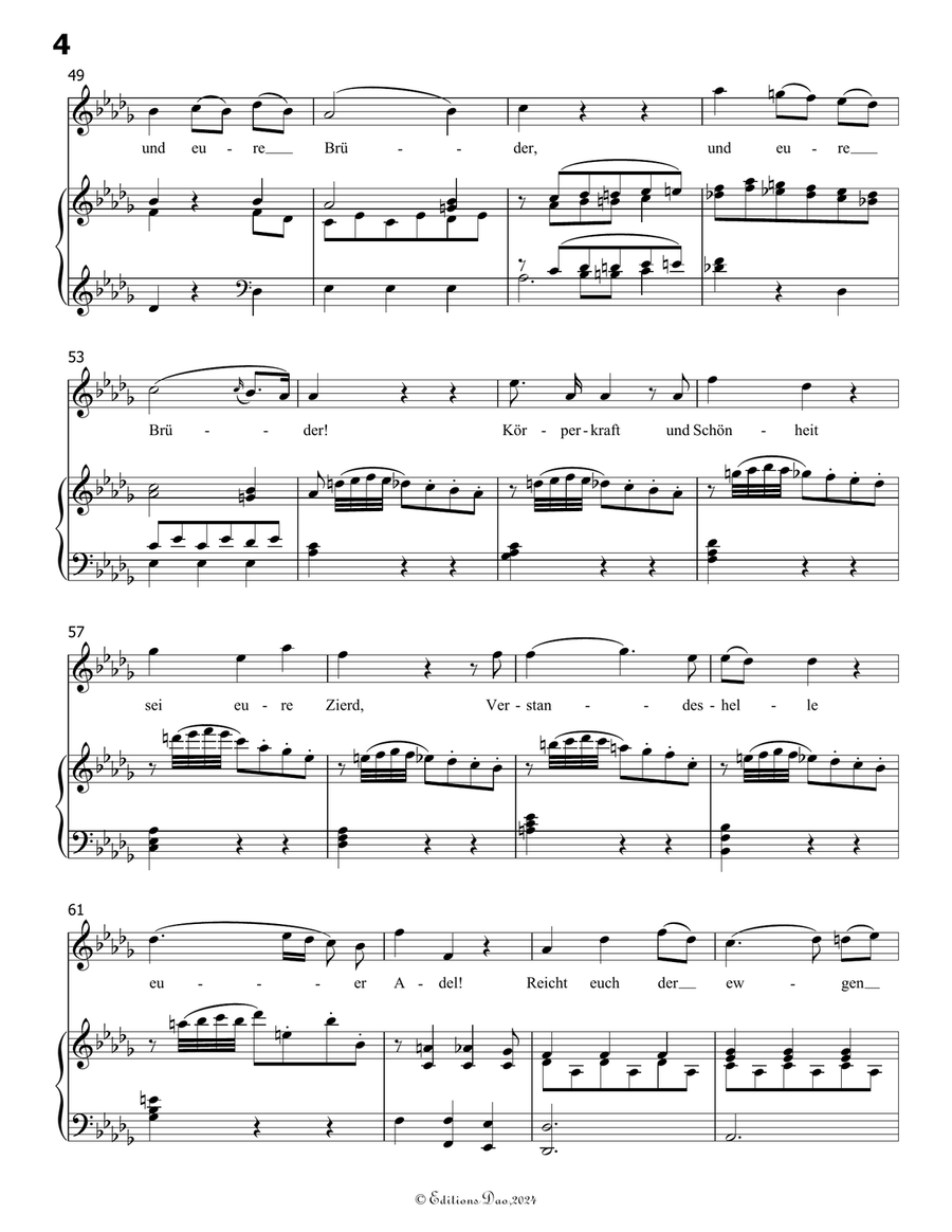 Die ihr des unermeβlichen weltalls, by Mozart, K.V.619, in D flat Major Piano, Vocal scores gallery preview page 6