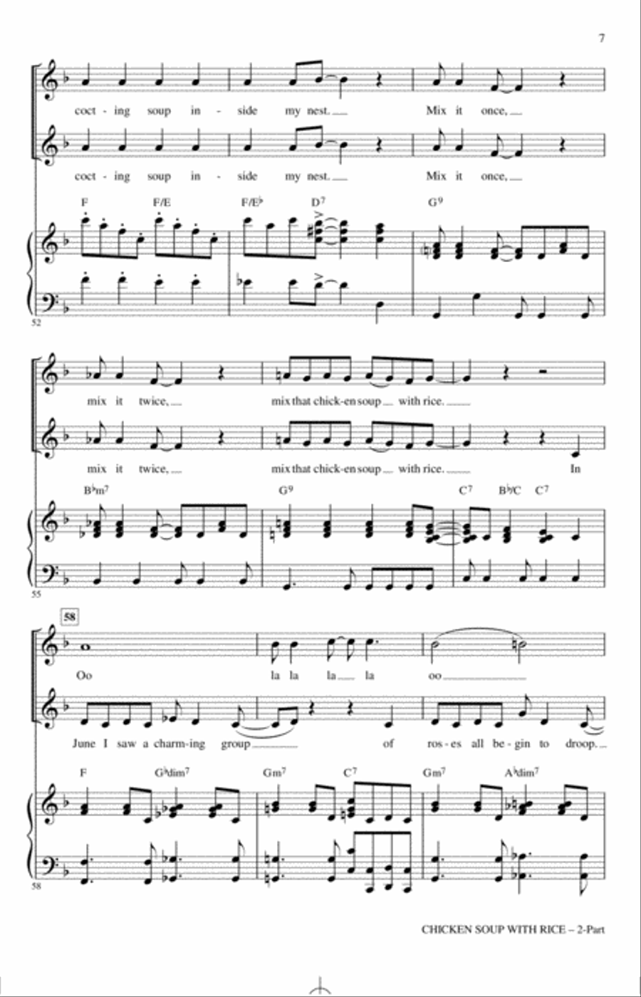 Chicken Soup With Rice (arr. Emily Crocker) 2-Part scores gallery preview page 6