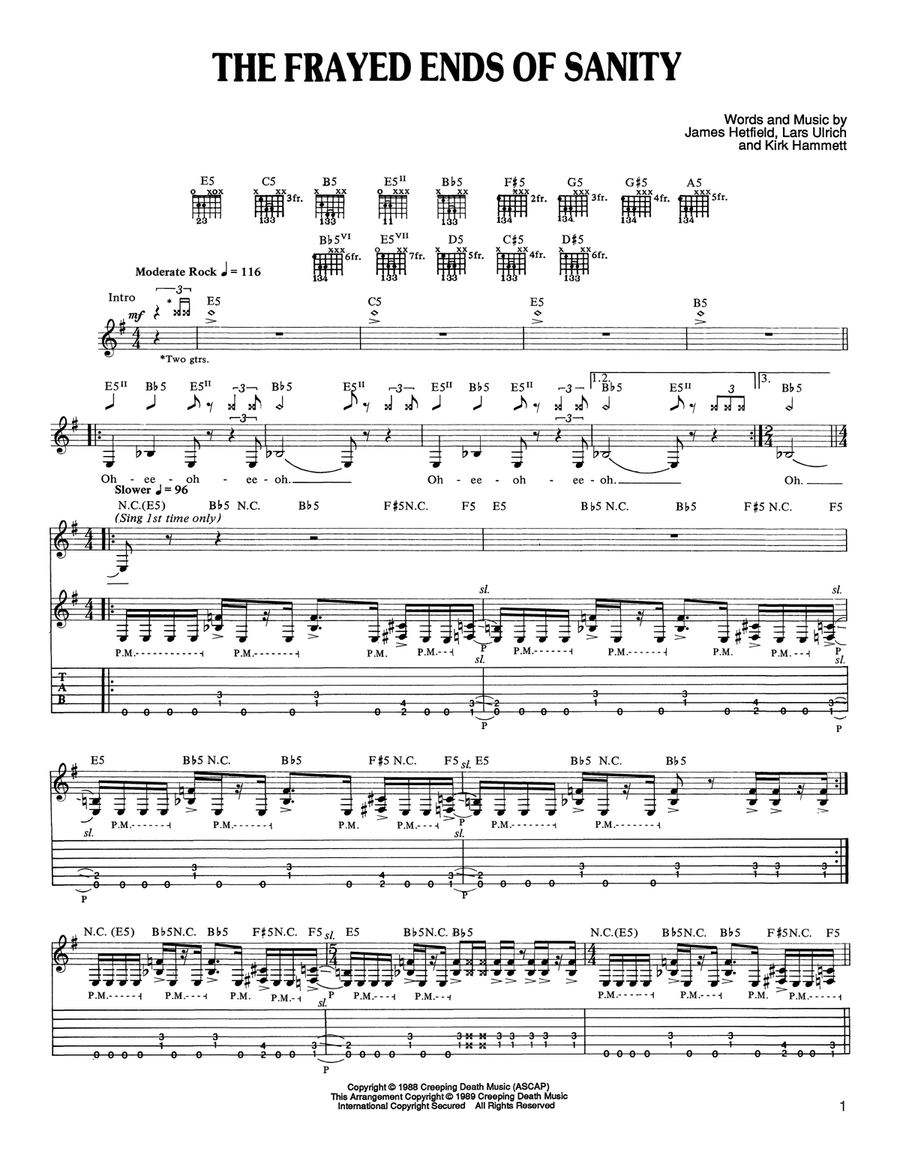 The Frayed Ends Of Sanity Acoustic Guitar scores gallery preview page 1