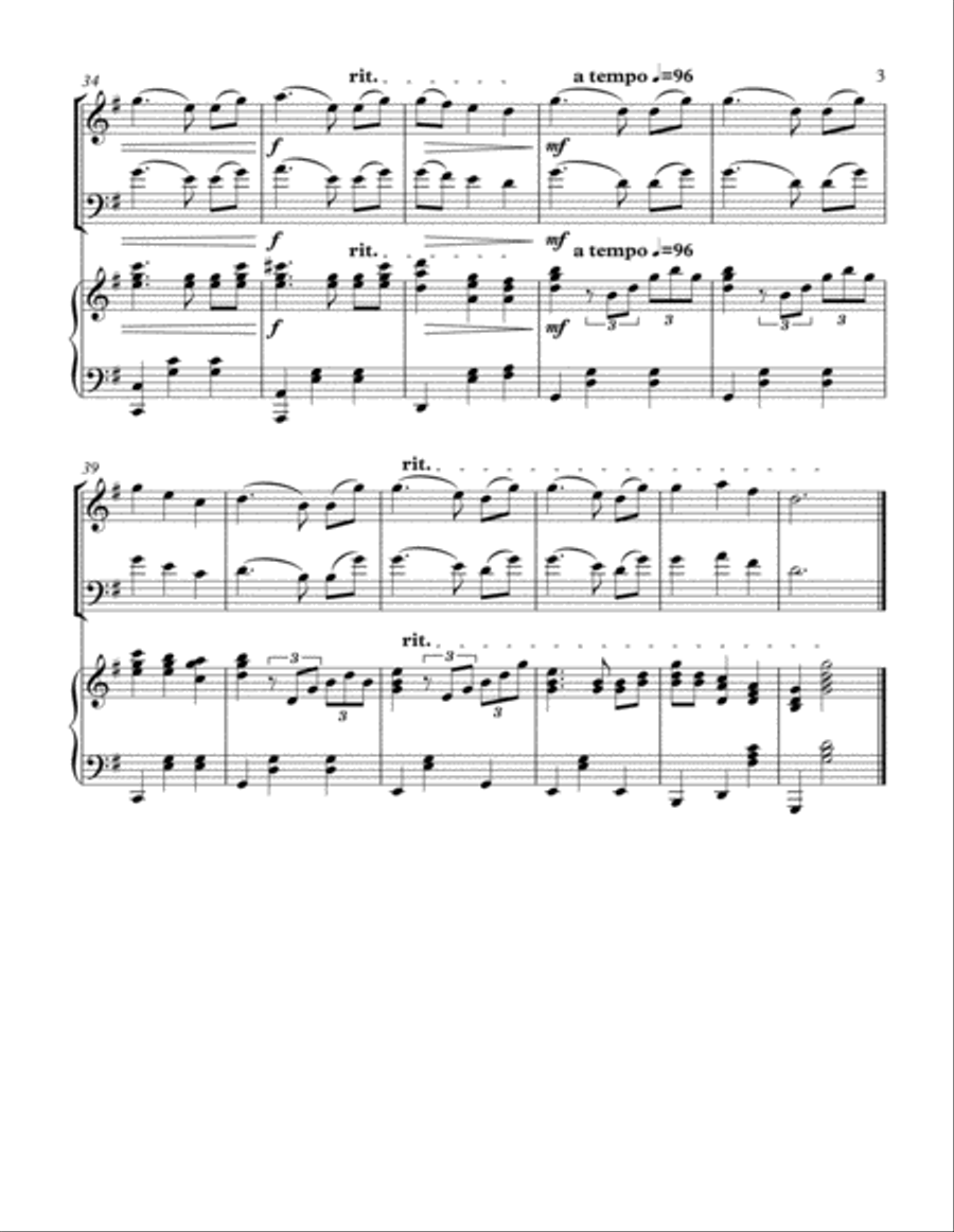 Waltz (Treble or Bass Solo with Piano) Small Ensemble scores gallery preview page 3