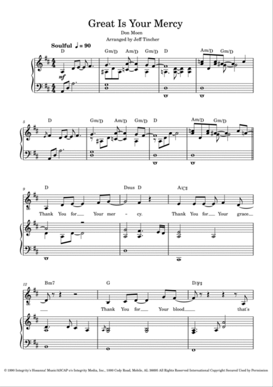 Great Is Your Mercy Piano, Vocal, Guitar scores gallery preview page 2