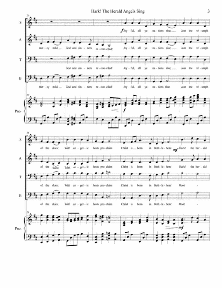 Hark! The Herald Angels Sing 4-Part scores gallery preview page 4